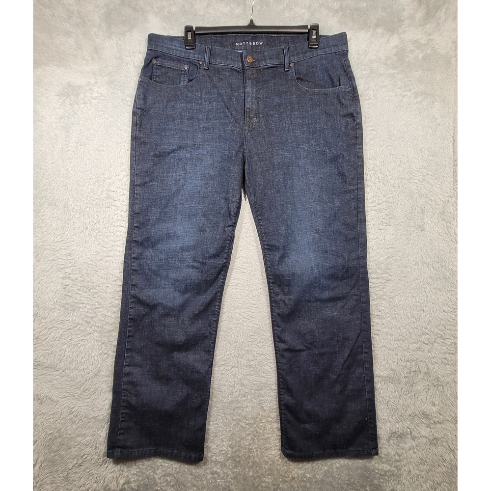 Mott & Bow Jeans Mens 40x32 Dark Blue Straight Leg Crosby Denim